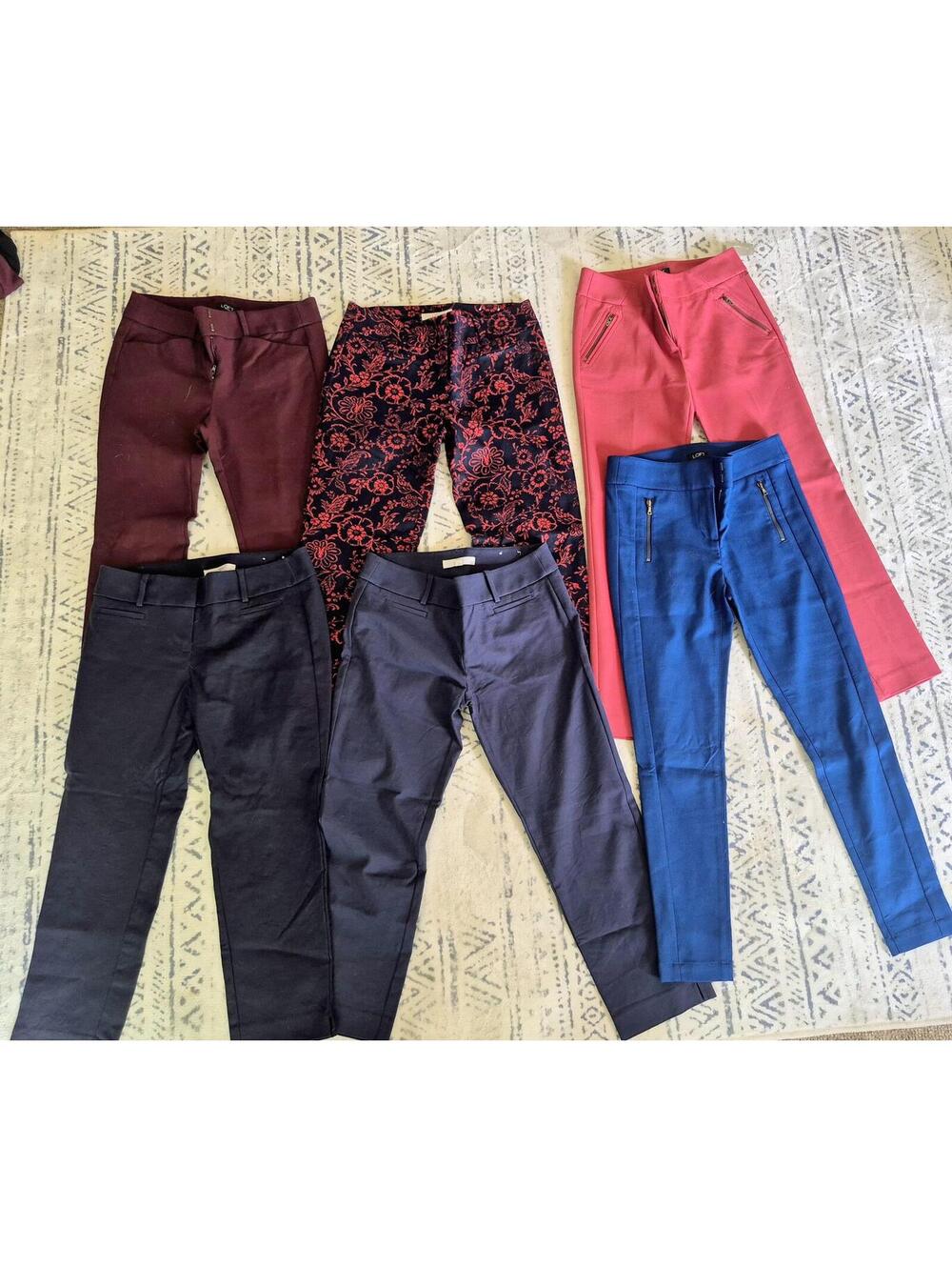 Marisa Skinny Pants Lot of 6 Various Colors and Patterns, Size 0P